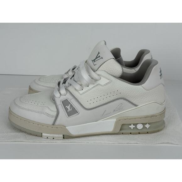 Louis Vuitton LV Trainer White Leather Men's Sneakers Size 9 - Picture 4 of 12